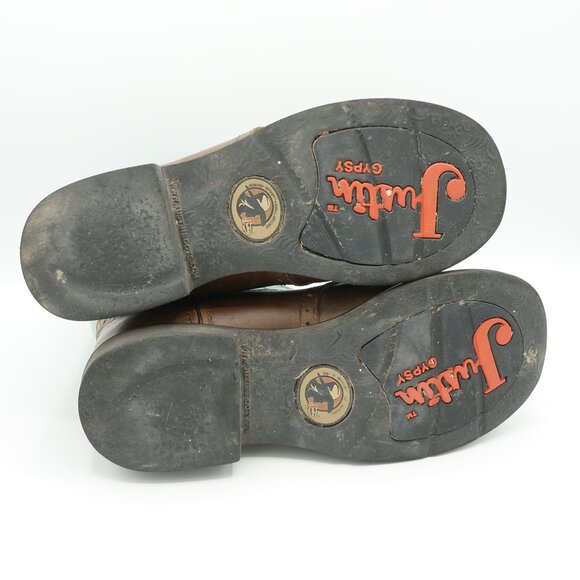 Justin Gypsy Aqua Chunky Waterproof Cowgirl Boots Women's Size 8B - Picture 9 of 10